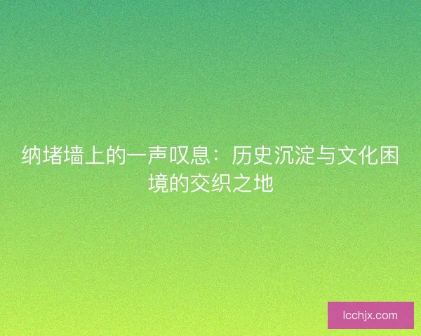 纳堵墙上的一声叹息：历史沉淀与文化困境的交织之地